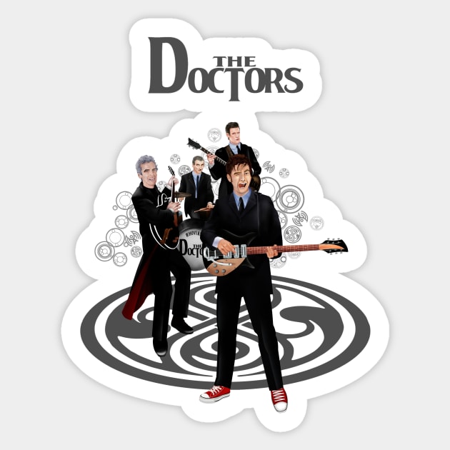 The Doctor Band Sticker by Dezigner007